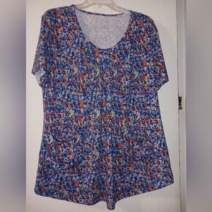 Floral Blue Women's Top